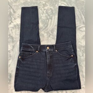 Express dark wash skinny jeans